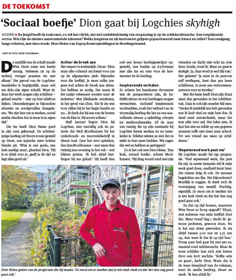 Artikel leerlingschilder Dion